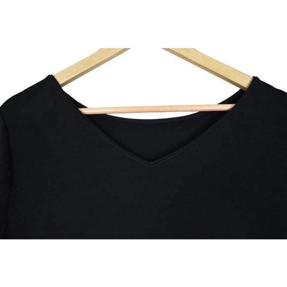 WHITE HOUSE BLACK MARKET STRIPED HEM KNIT 3/4 SLEEVE SHIFT DRESS - Picture 9 of 11